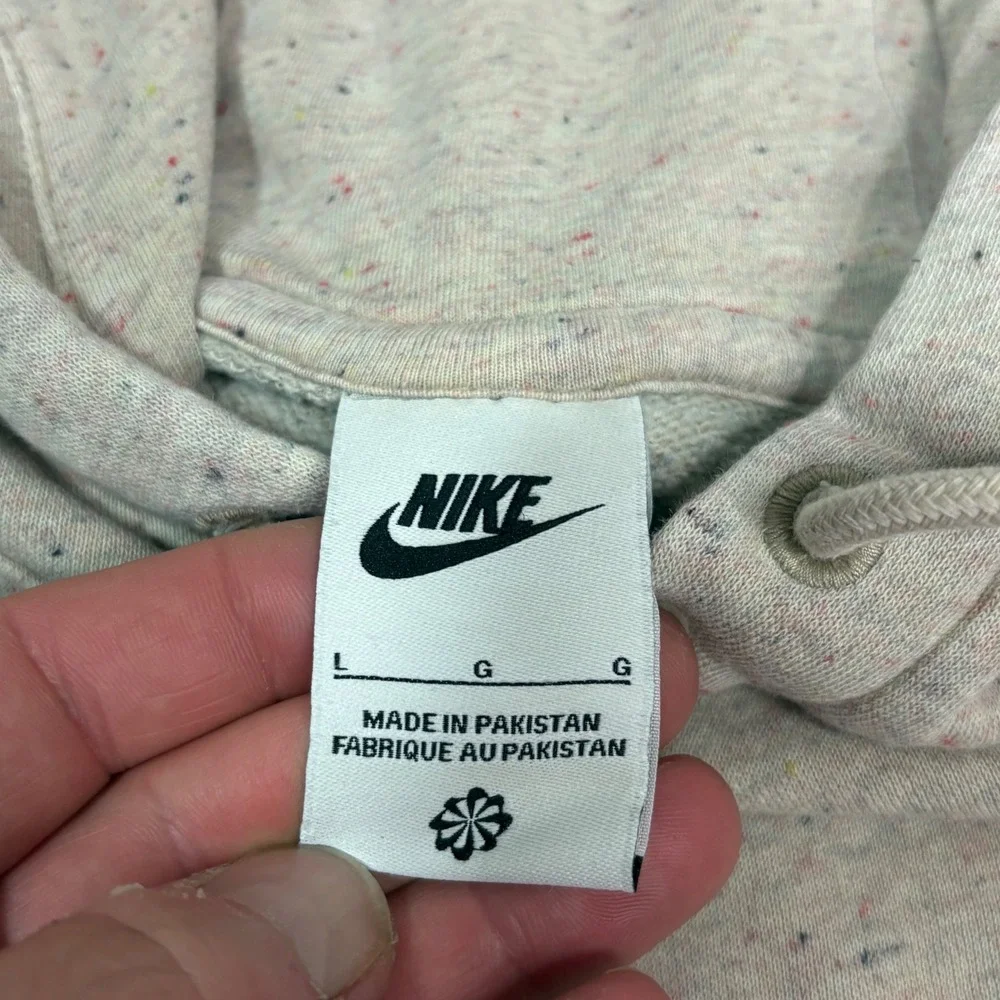 Nike Mens Sportswear Speckled Hoodie Beige Oatmeal Multicolor Neps Large L